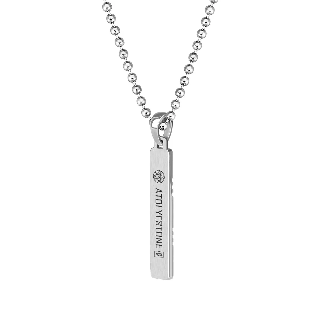 Etched Tag Pendant in Silver