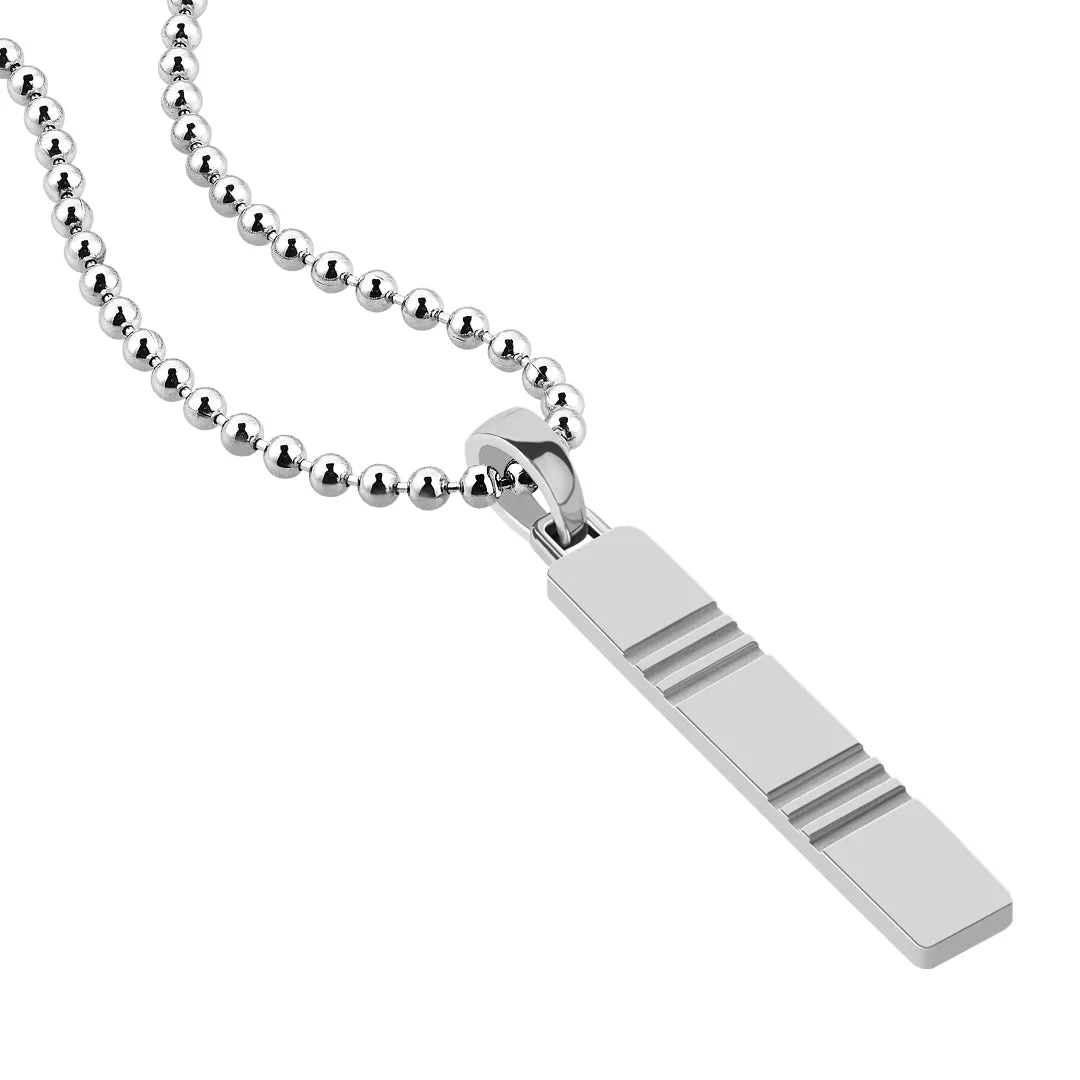 Etched Tag Pendant in Silver