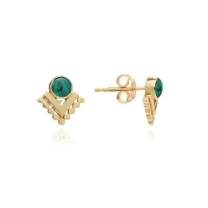 Etrusca Single Row V Studs: Malachite