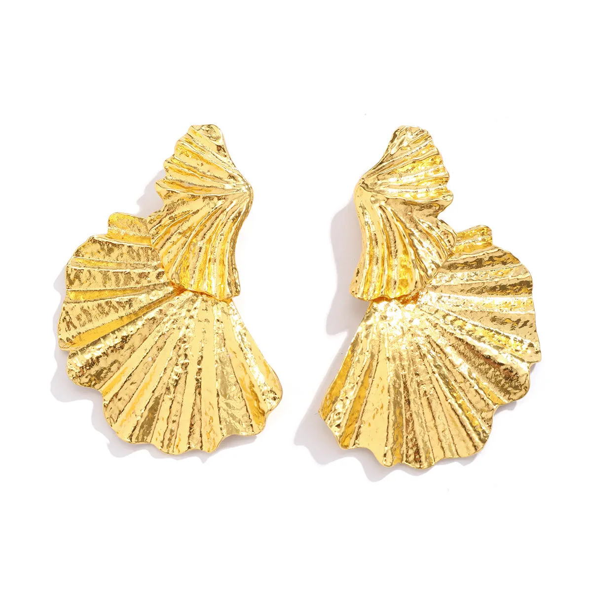 Exaggerated Love Earrings with Tassel Leaves for Fashionable Women