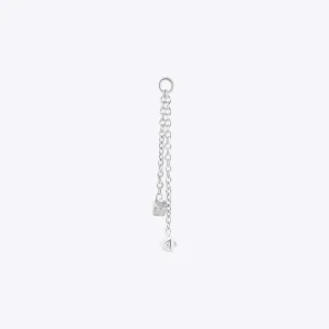 Ezra Double Chain Charm - 14K WHITE