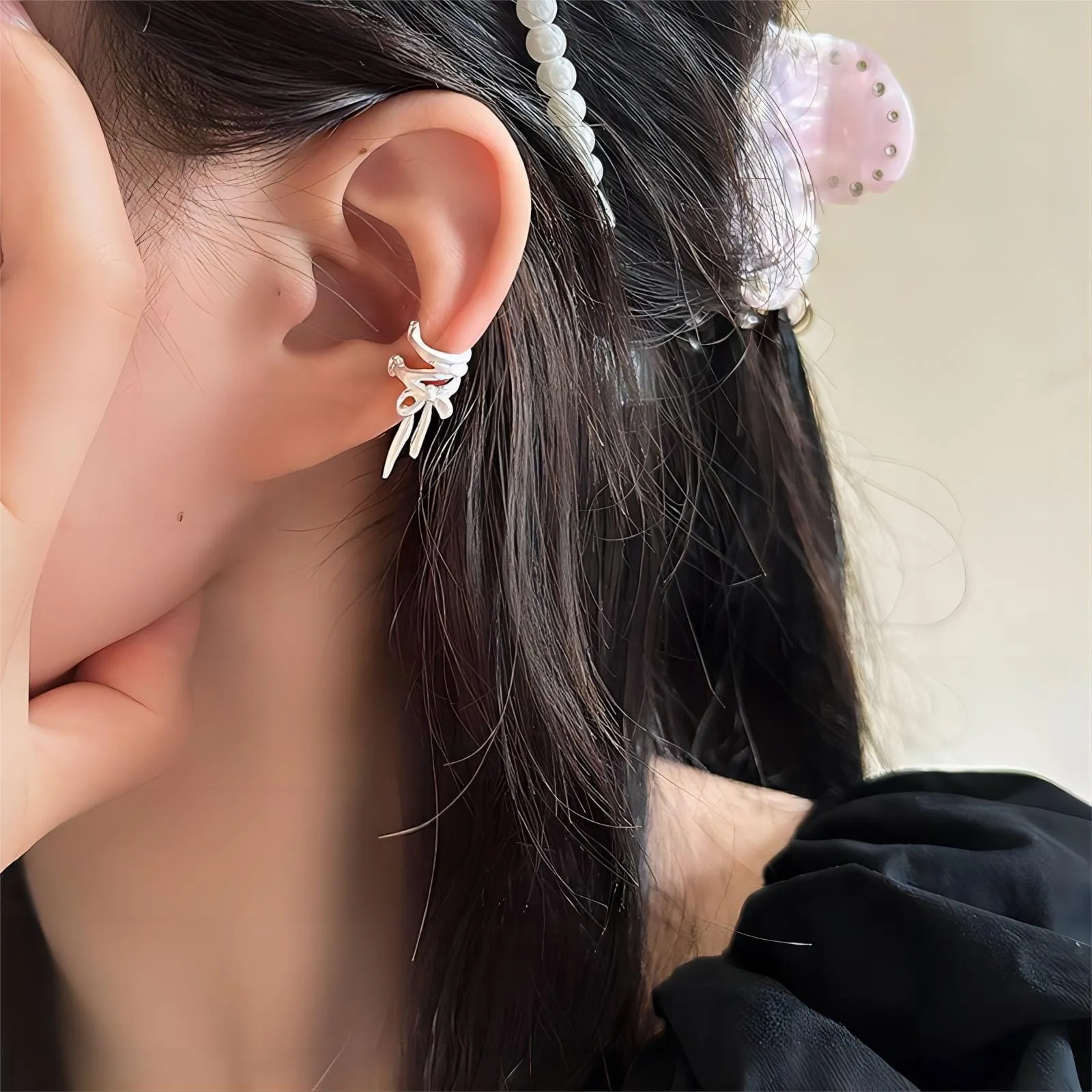 Fashionable Ribbon Ear Wrap Earrings