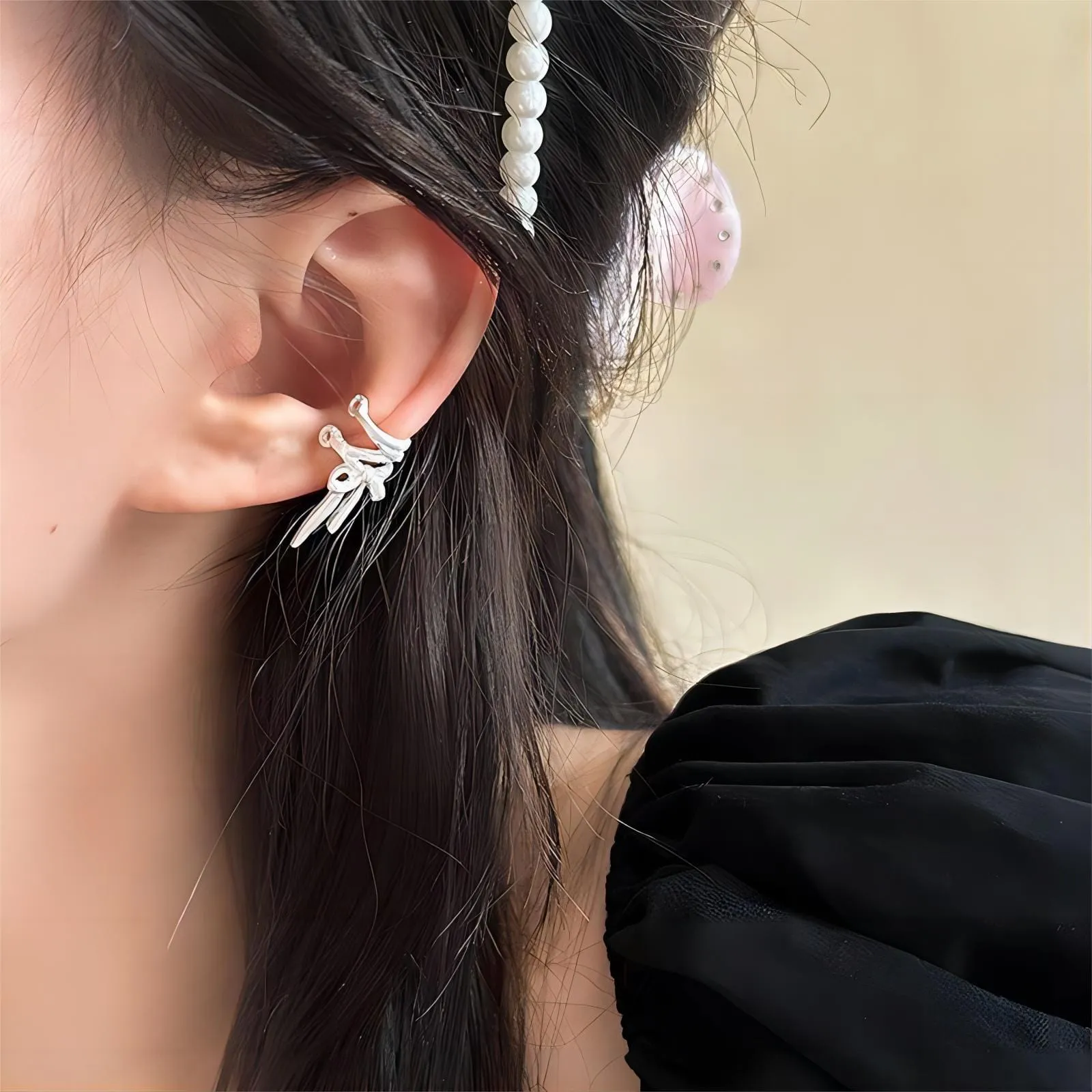 Fashionable Ribbon Ear Wrap Earrings