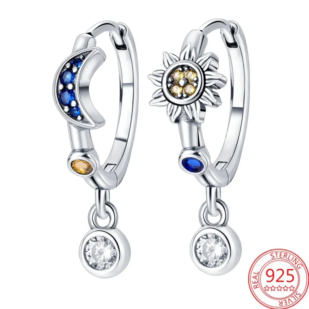 Fashionable S925 Sterling Silver Bee Star Moon Earrings With Versatile Earrings For Women Commuting To Charm's Birthday Gift