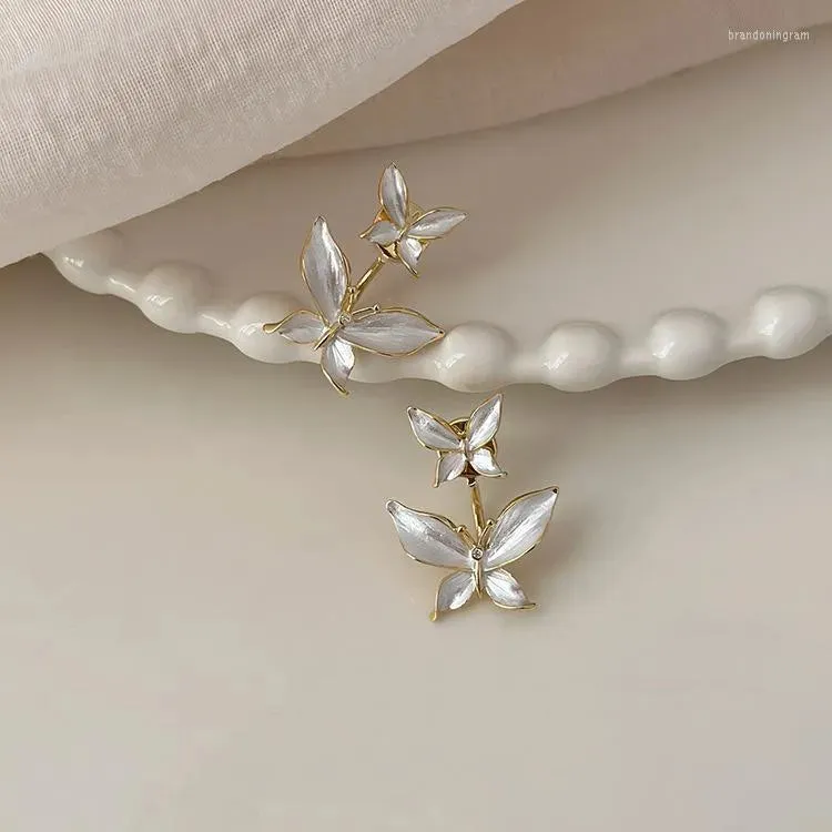 Fashionable Western Stylish Beautiful Princess White Butterfly Earrings