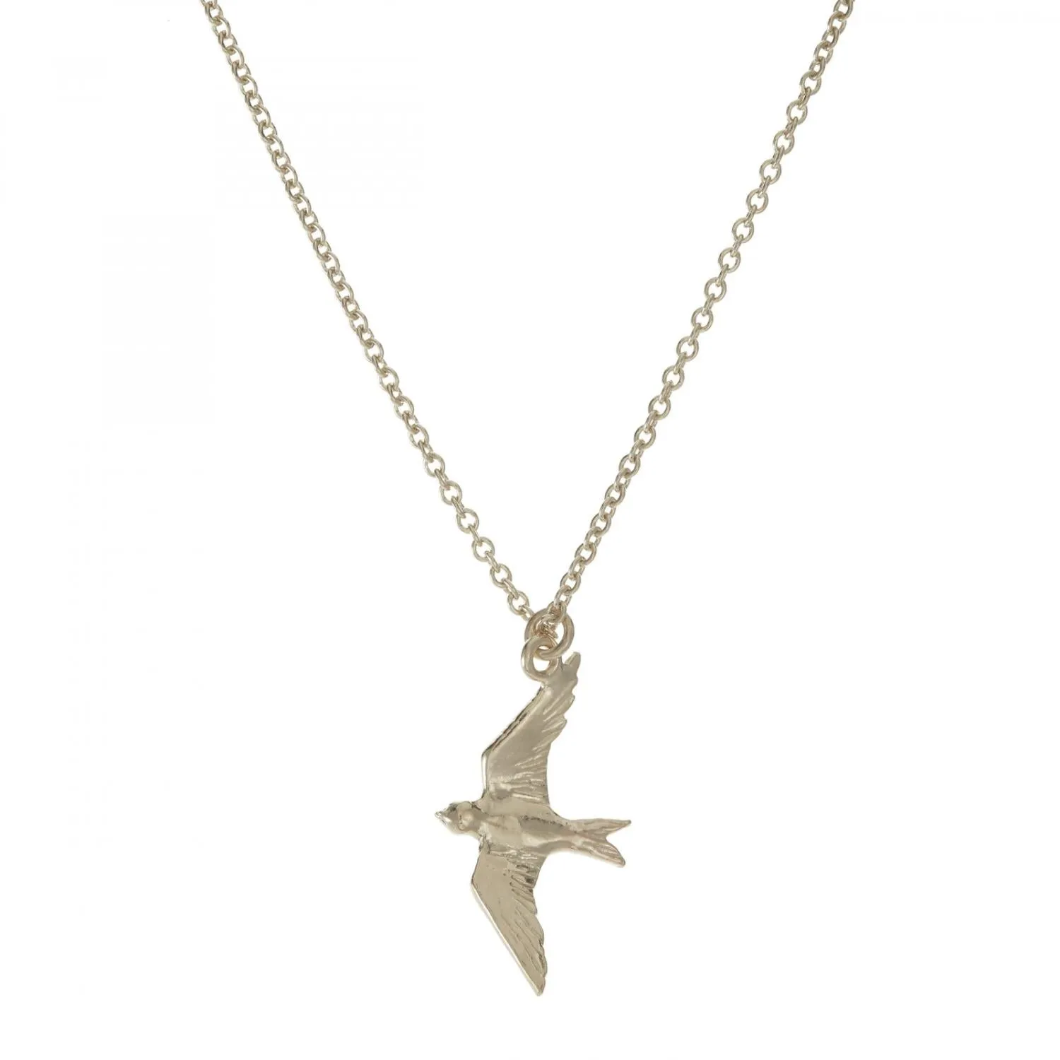 Flying Swallow Silver Necklace