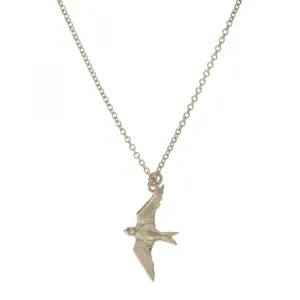 Flying Swallow Silver Necklace