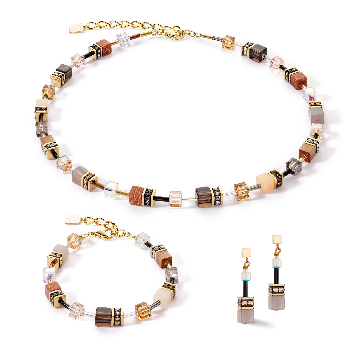 GeoCUBE® Iconic Precious necklace brown