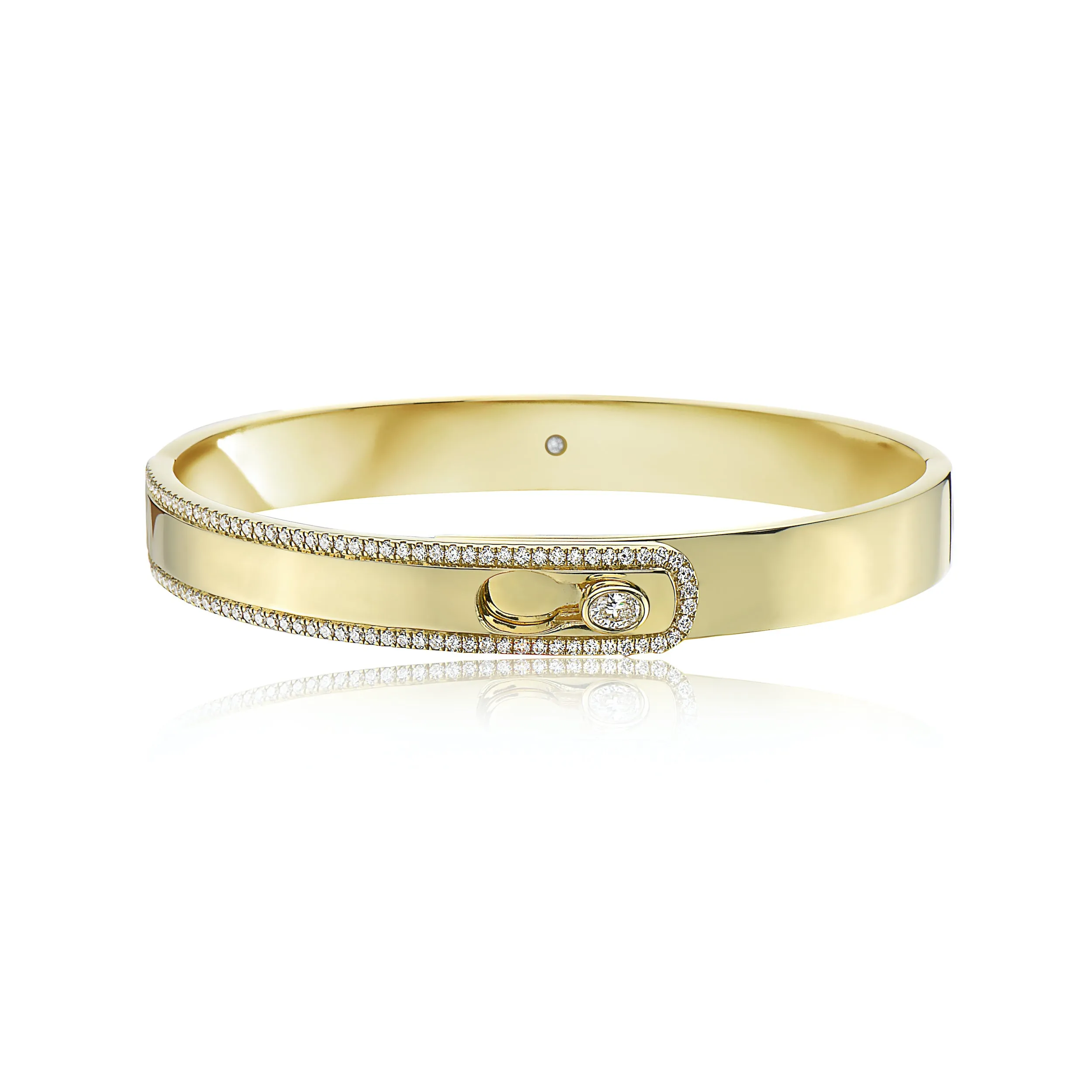 Gold and Diamond Hinged Lock Bracelet