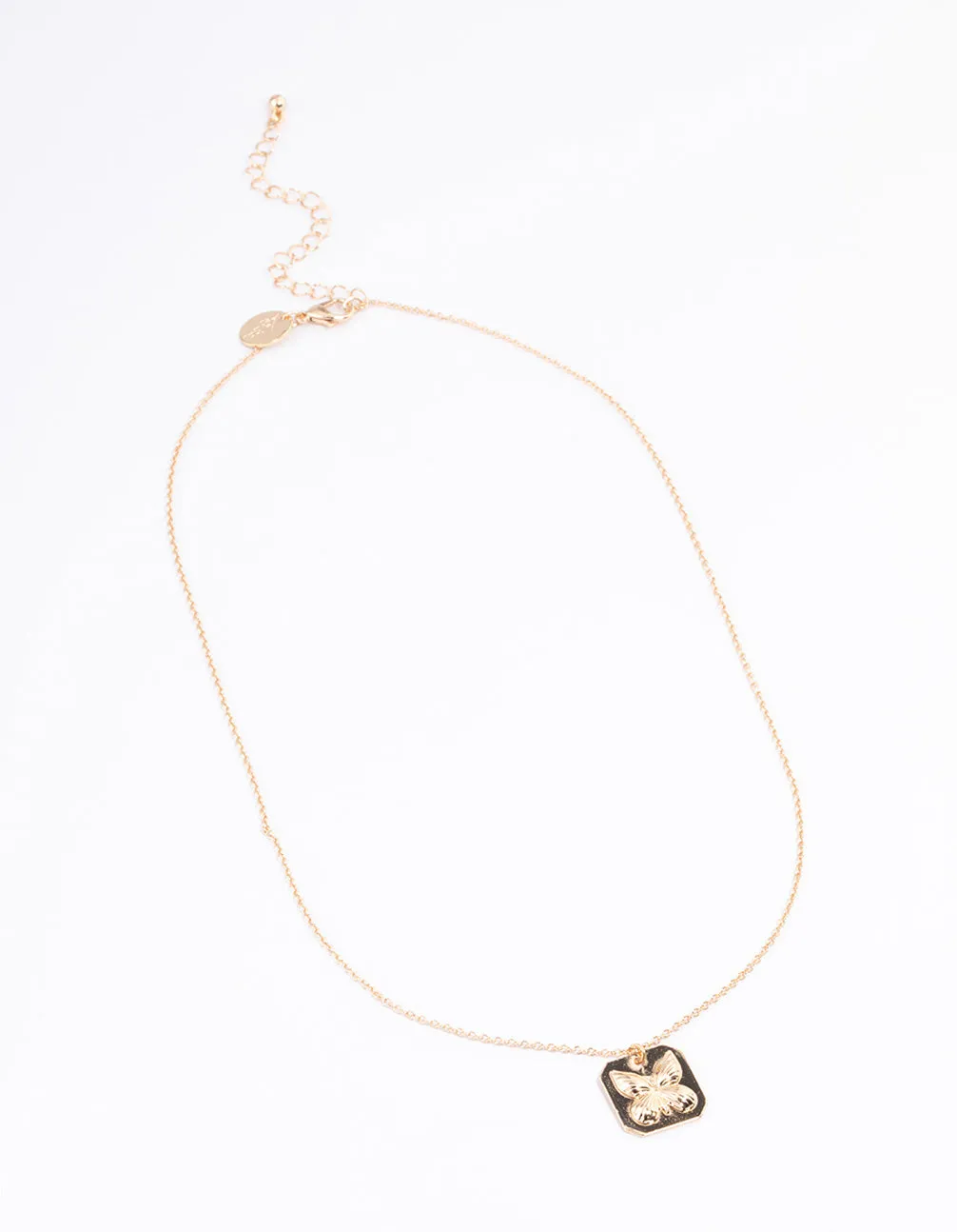 Gold Butterfly Imprint Necklace