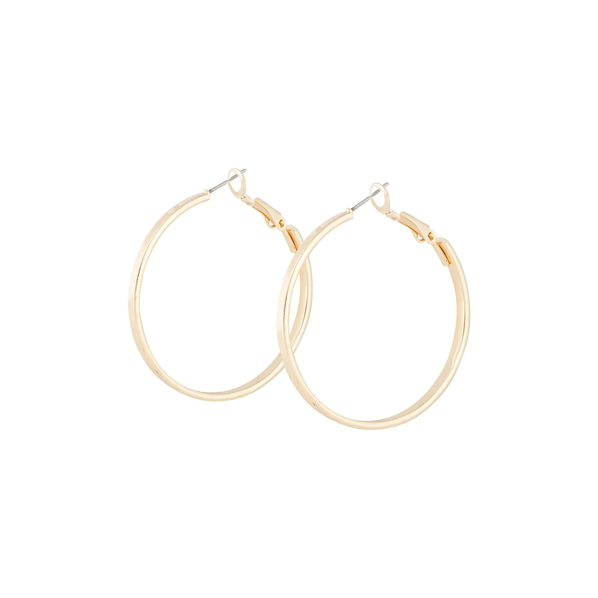 Gold Flat Bottom Hoop Earrings