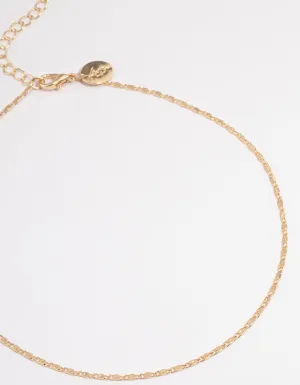 Gold Flat Chain Choker