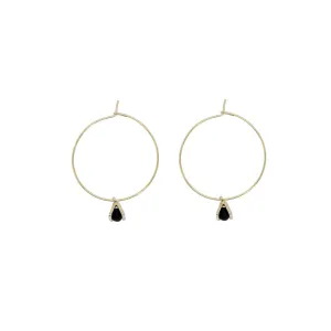 Gold Hoop Earrings - Tiny Triangle Charm