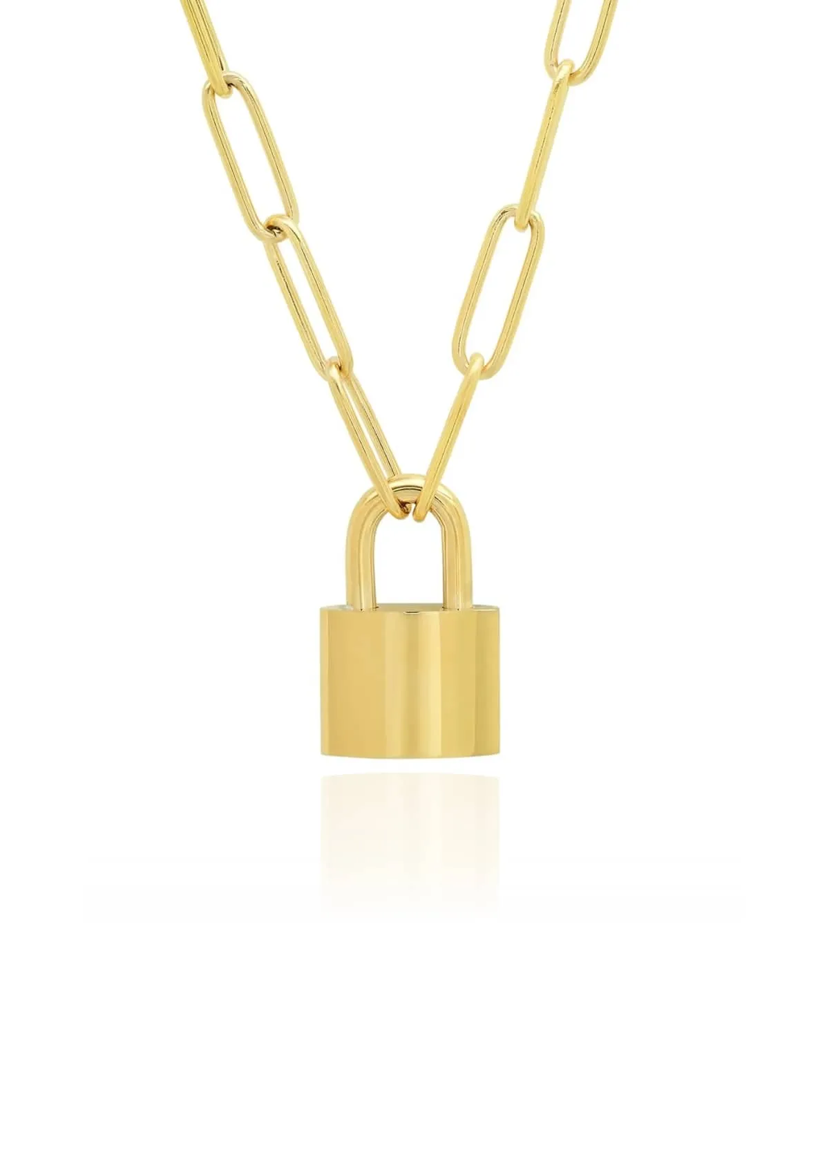 Gold Oval Lock Necklace