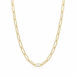 Gold Paperclip Chunky Chain Necklace