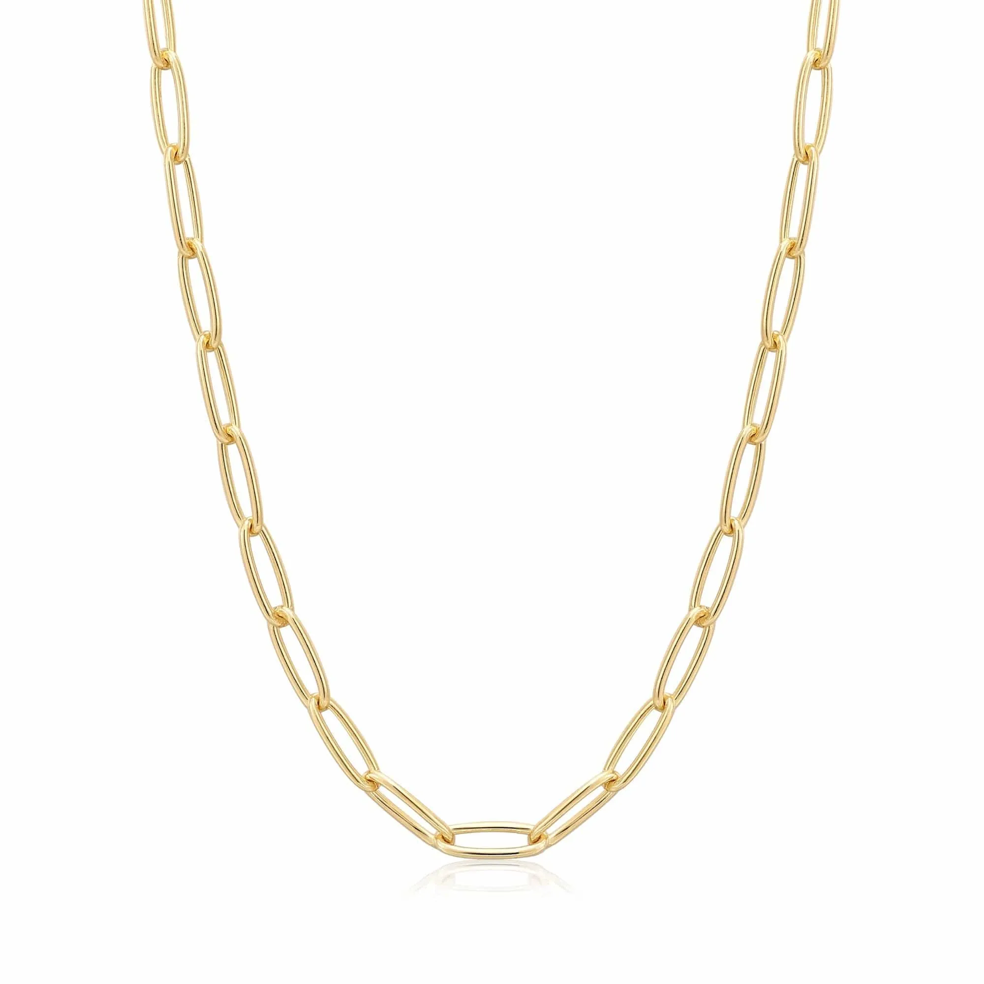 Gold Paperclip Chunky Chain Necklace