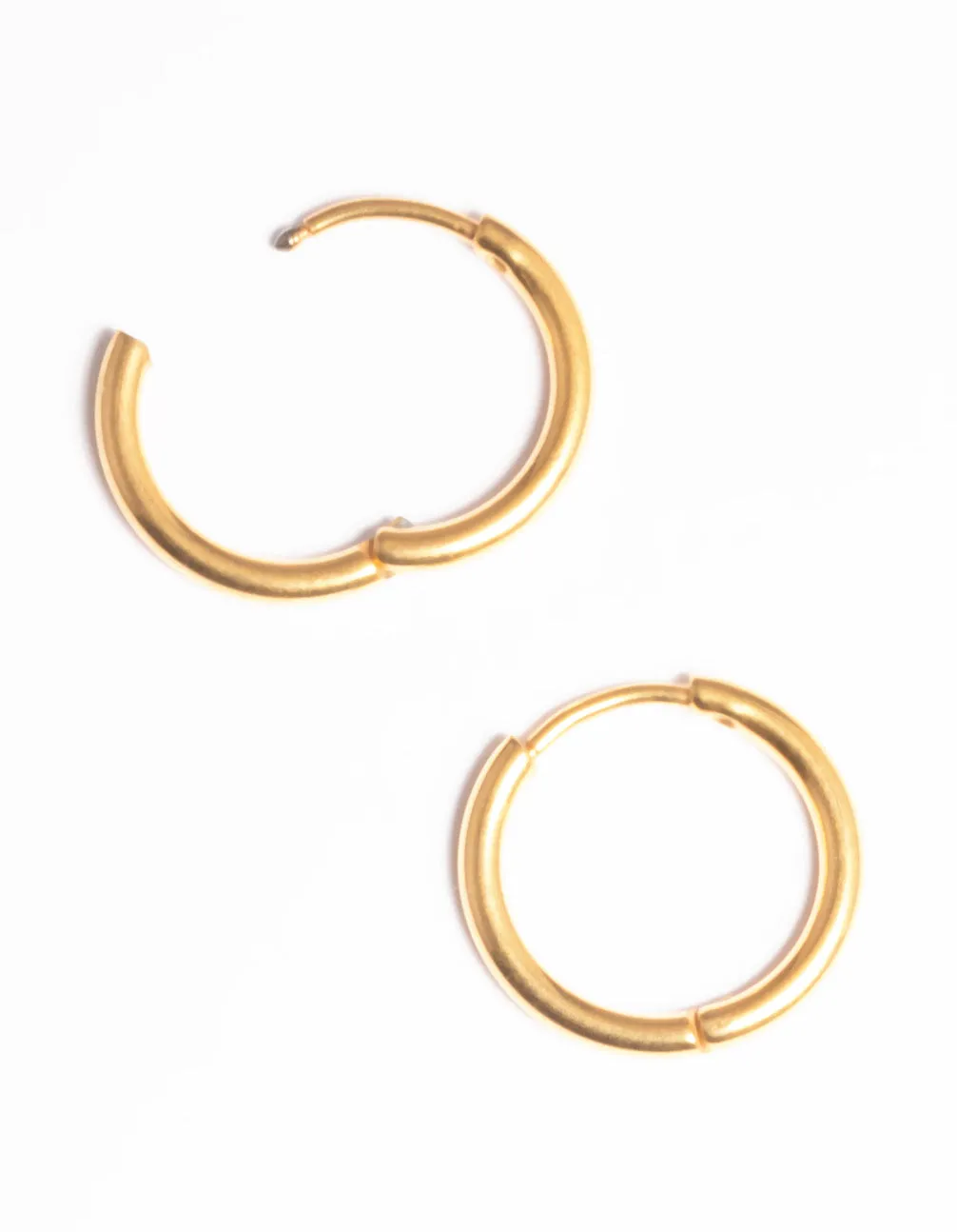 Gold Plated Basic Hinge Huggie Earrings