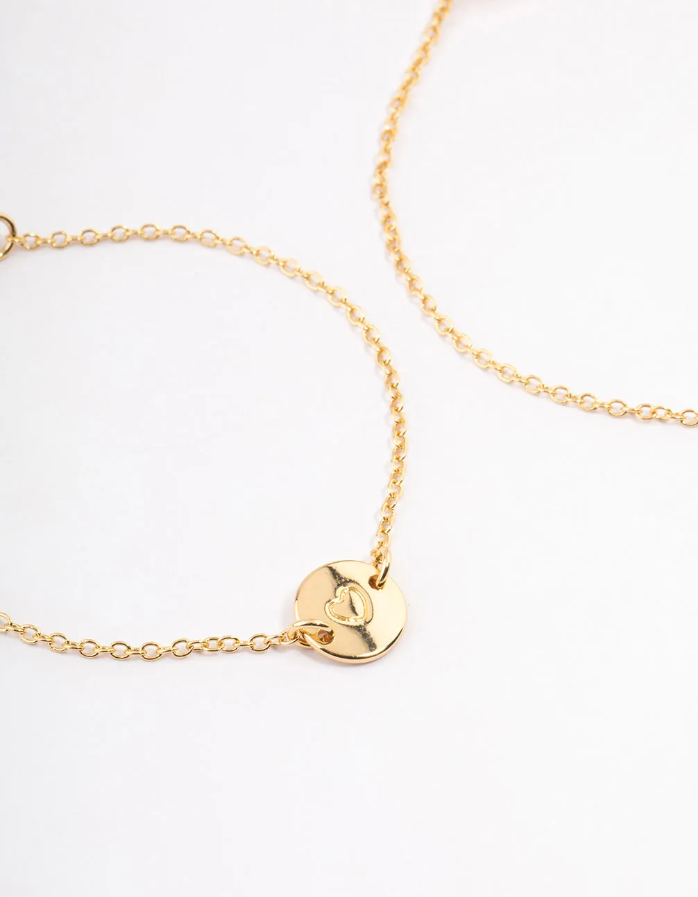 Gold Plated Heart Disc Bracelet Pack