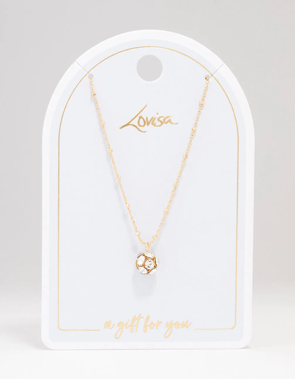 Gold Sphere Diamante Necklace