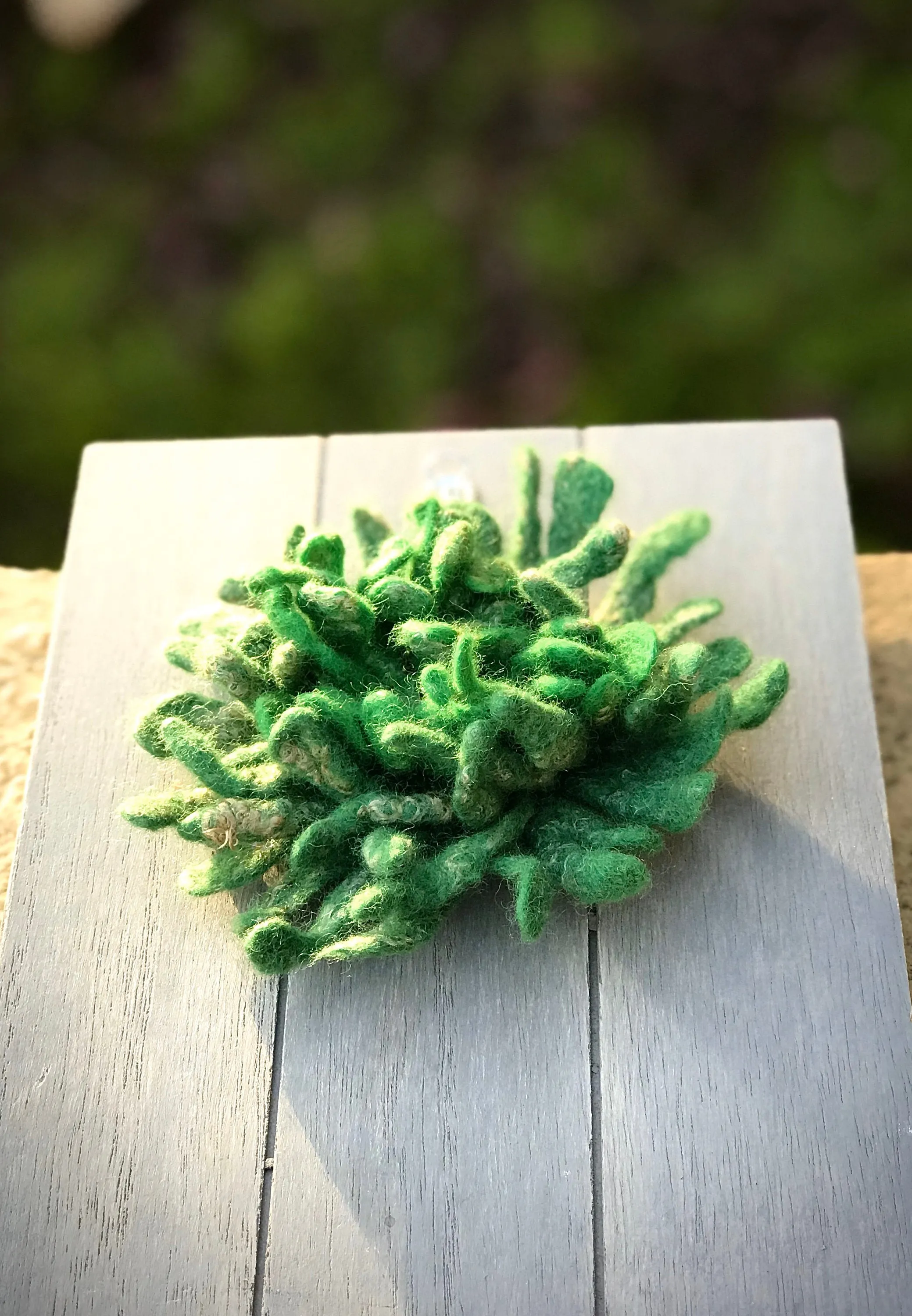 Green Felt Flower Brooch for Women, Gift for Her