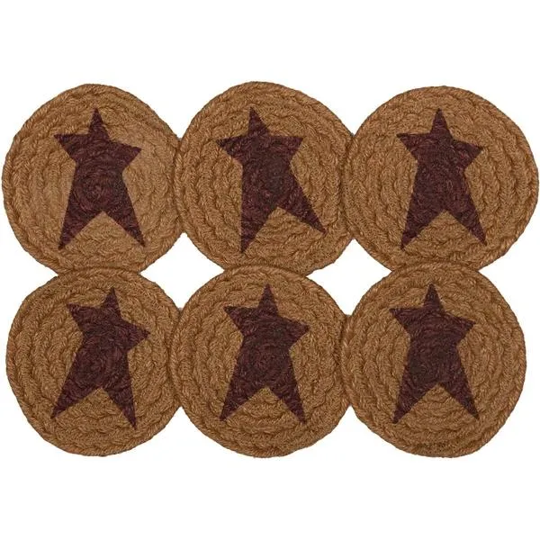 Heritage Farms Star Braided Coaster 4" - Set of 6