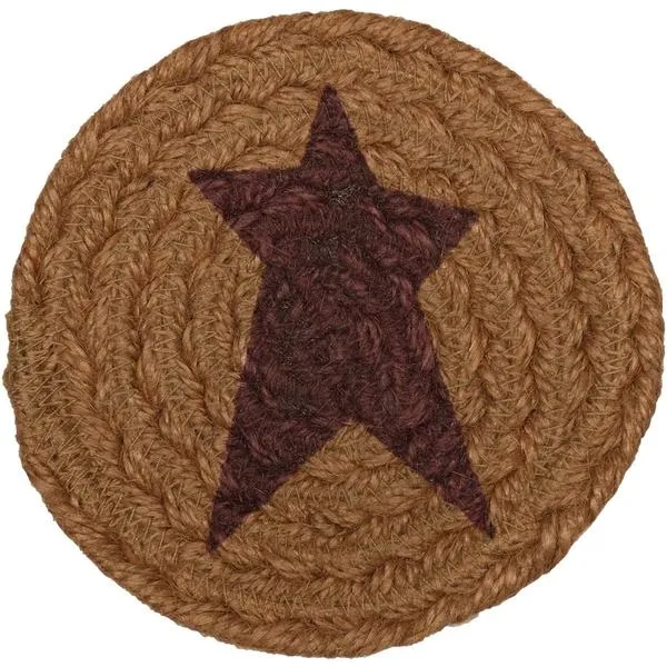 Heritage Farms Star Braided Coaster 4" - Set of 6