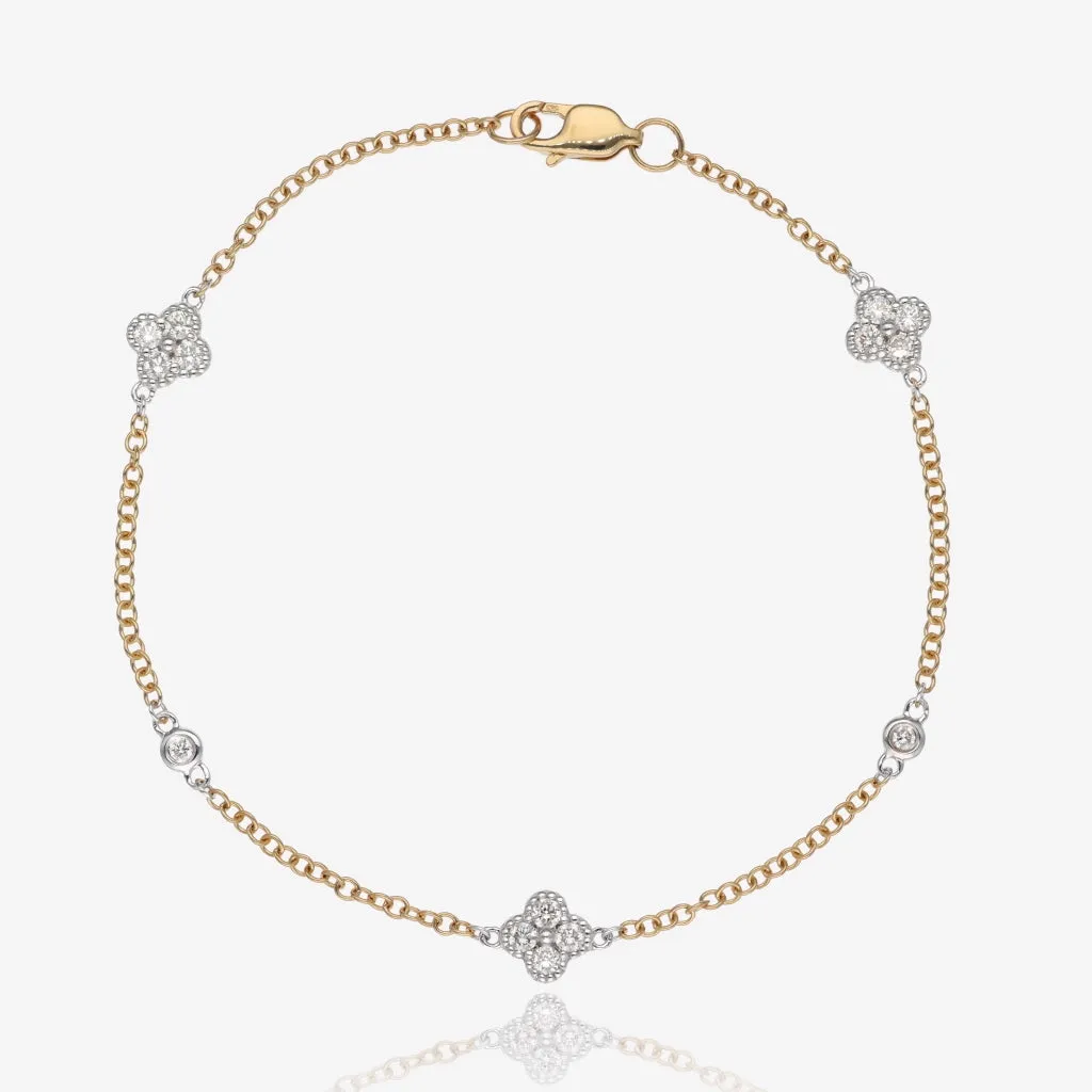 ICONIC Blossom Two Tone Delicate Diamond Bracelet