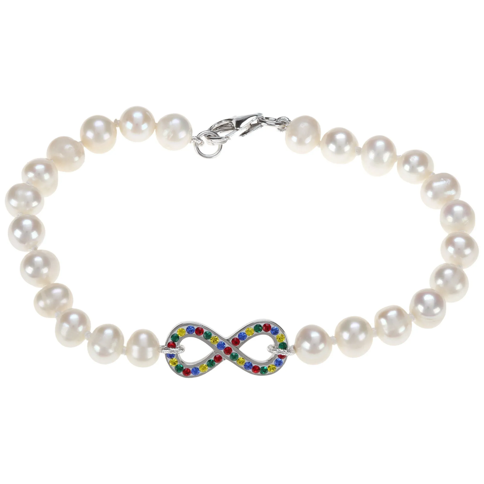 Infinite Hope Autism Ribbon Pearl & Sterling Bracelet