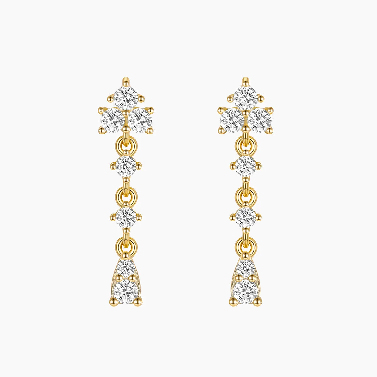 Irregular CZ Pave Dangle Earrings