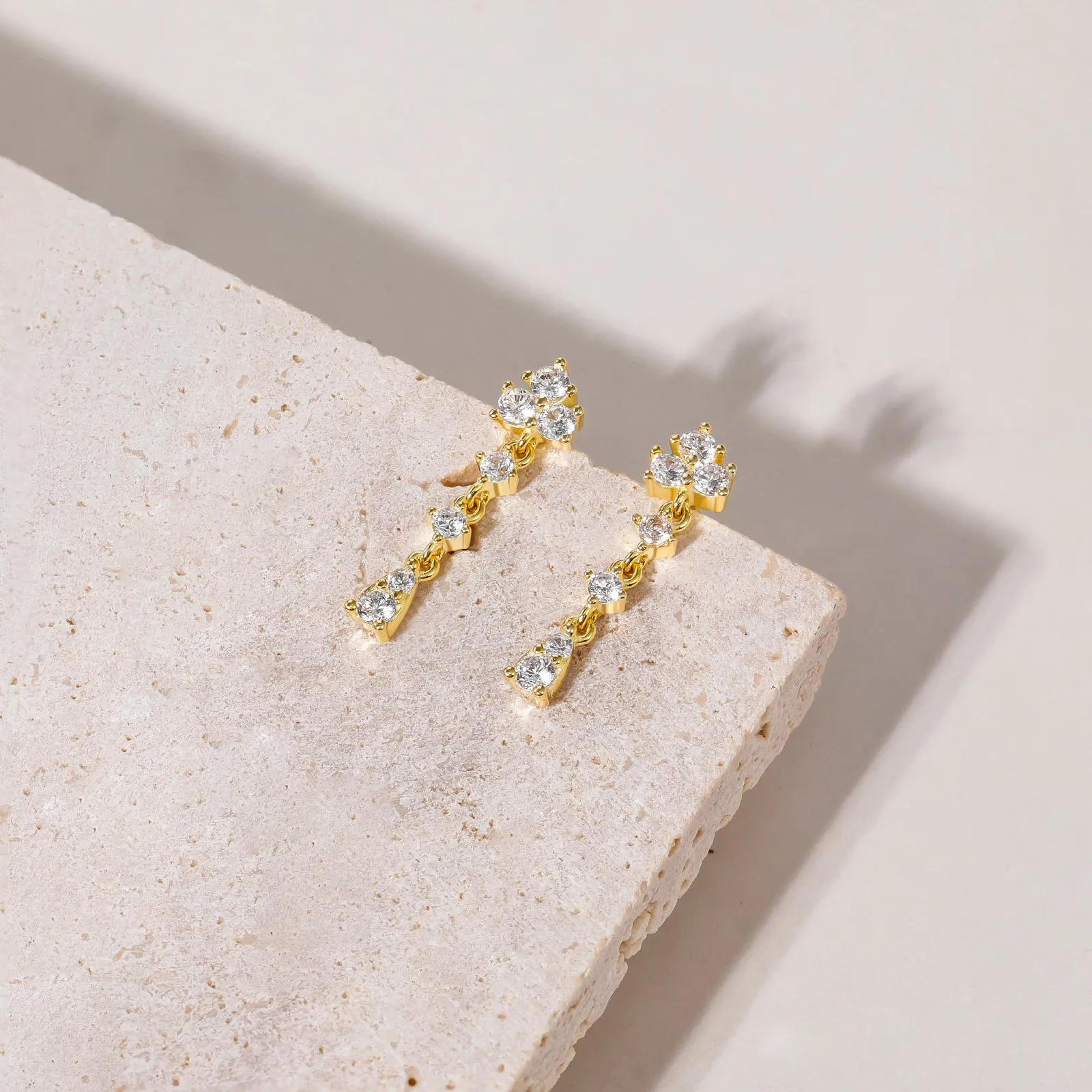 Irregular CZ Pave Dangle Earrings