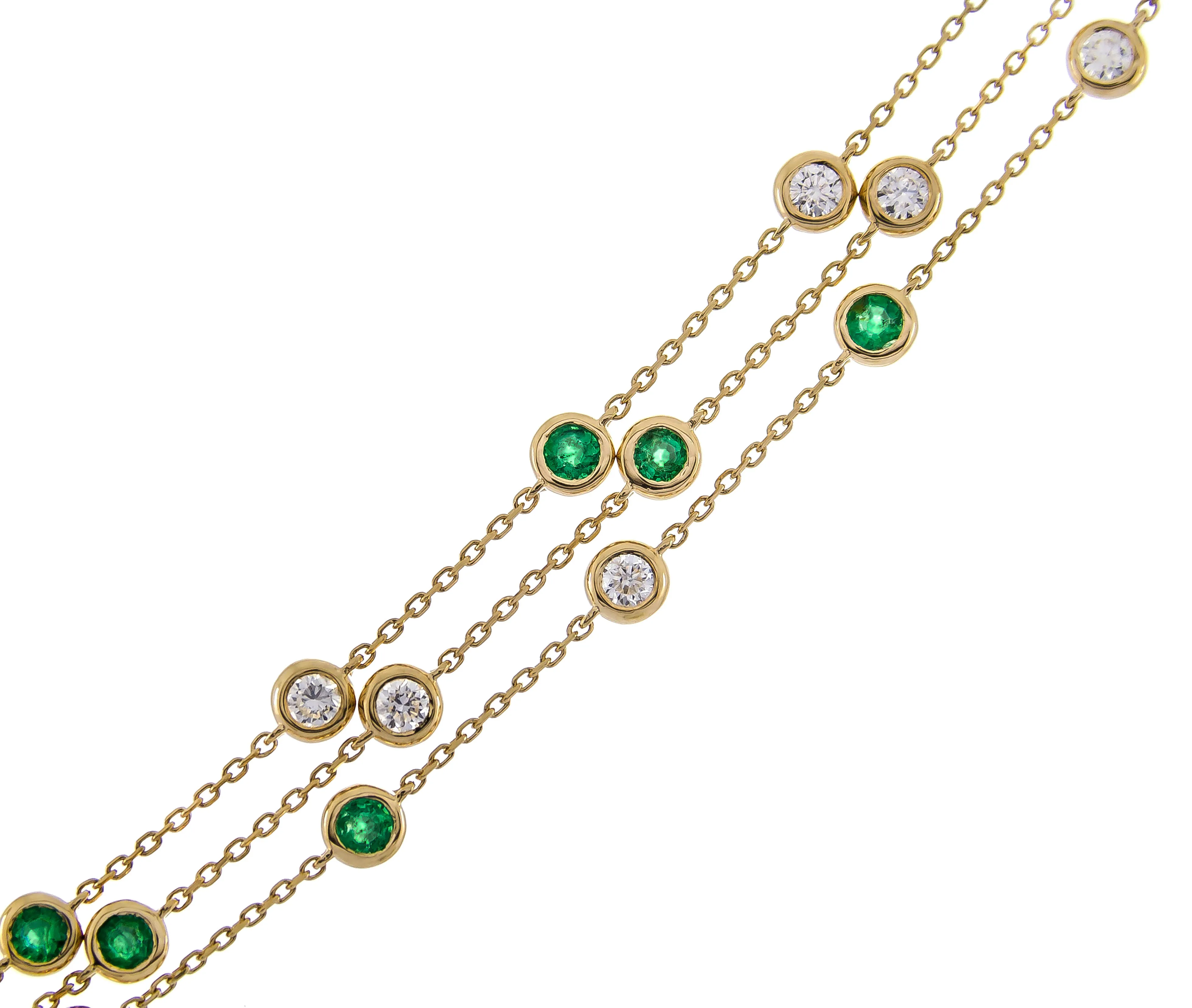 Juliet 18K Yellow Gold Round-Cut Emerald Bracelet