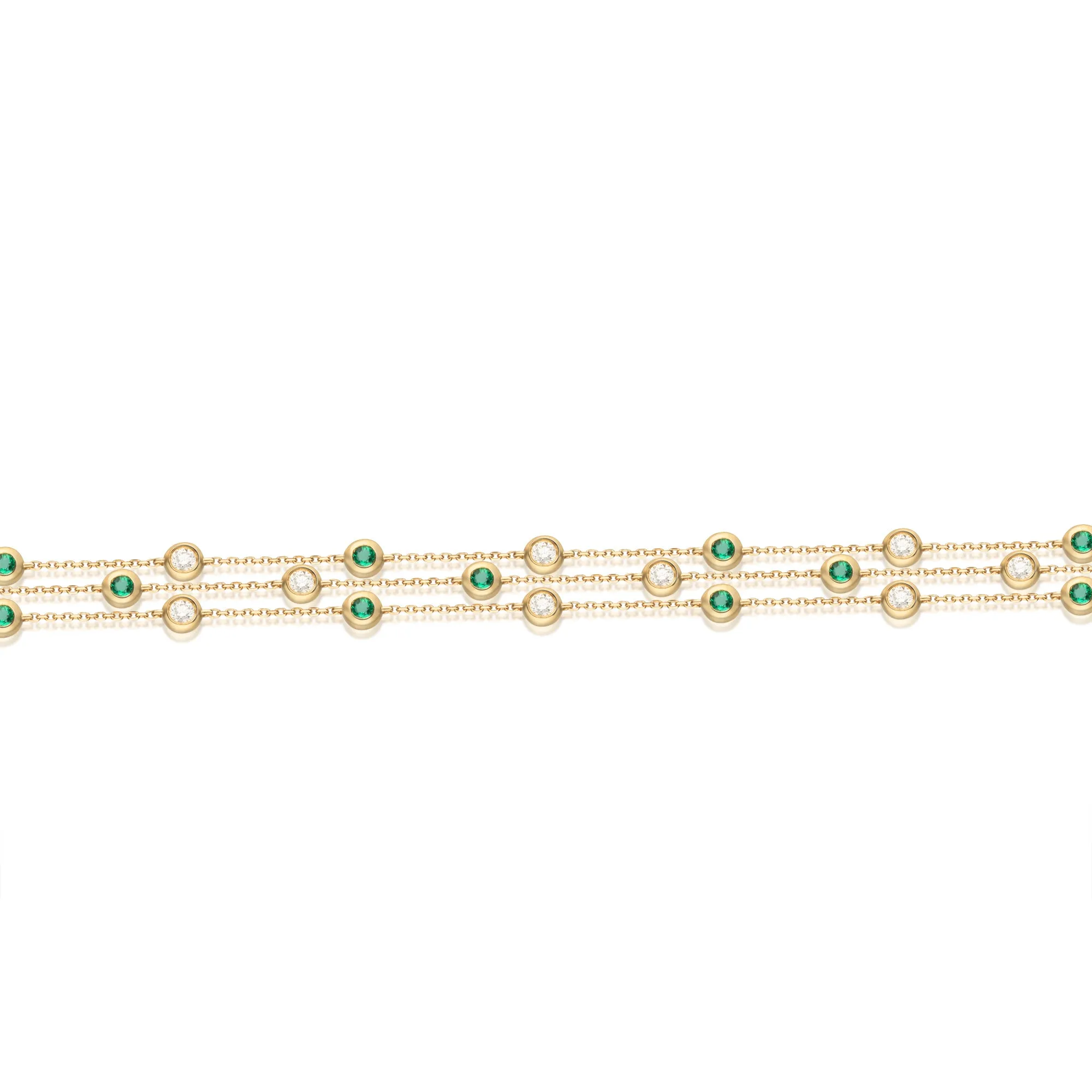 Juliet 18K Yellow Gold Round-Cut Emerald Bracelet