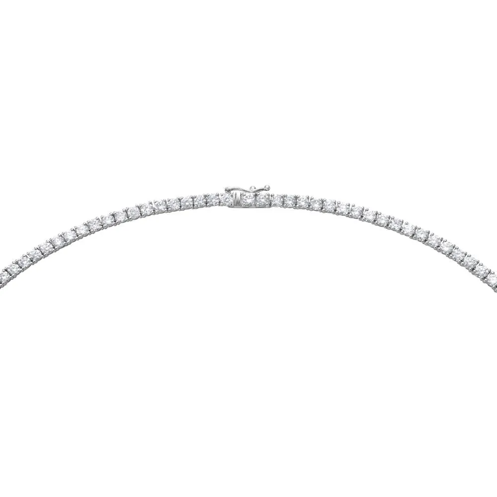 Lab Grown Diamond Tennis Necklace (17.00 ct.) 3.50mm 4-Prongs Setting in 14K Gold