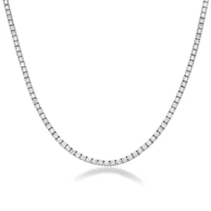 Lab Grown Diamond Tennis Necklace (17.00 ct.) 3.50mm 4-Prongs Setting in 14K Gold