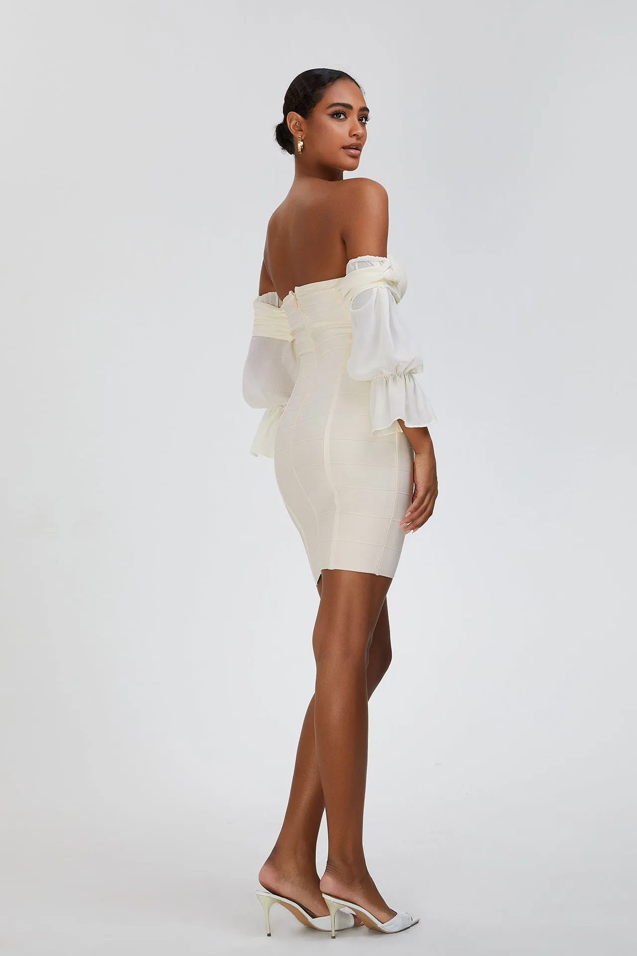 Lantern Sleeve Off-shoulder Dress