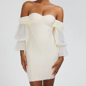 Lantern Sleeve Off-shoulder Dress