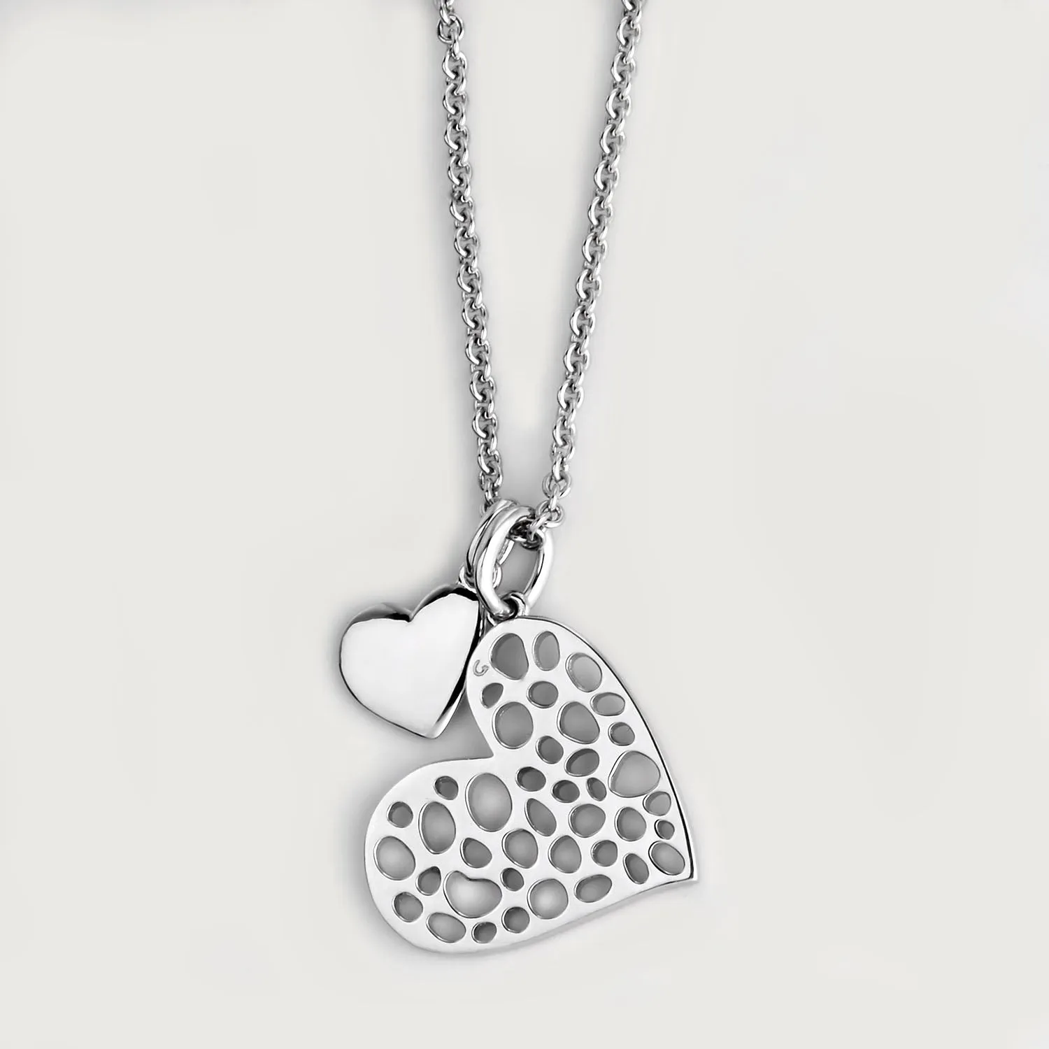 Lattice Heart Charm Necklace