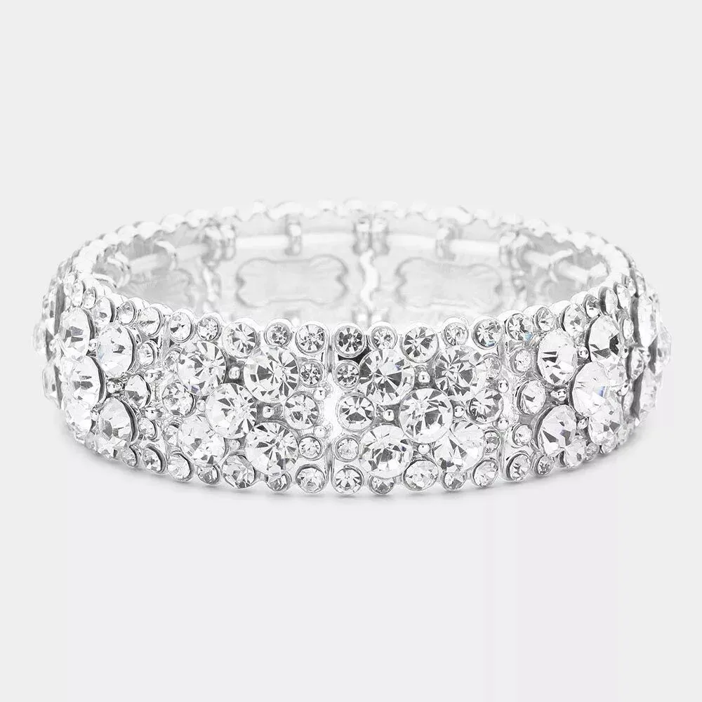 LEAH - clear bubble stretch rhinestone bracelet