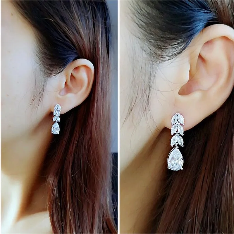 Leave & Water Drop Earrings Fashionable Earrings for Women