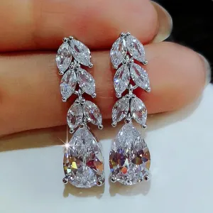 Leave & Water Drop Earrings Fashionable Earrings for Women