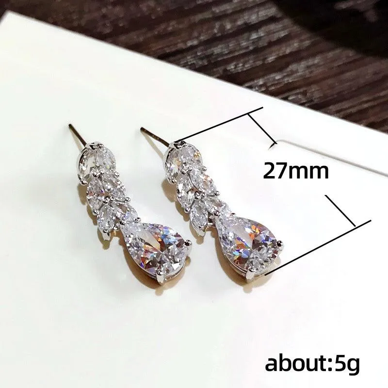 Leave & Water Drop Earrings Fashionable Earrings for Women