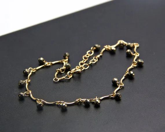 Leticia - Pyrite, 14k Gold Filled Bracelet