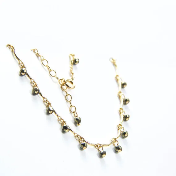 Leticia - Pyrite, 14k Gold Filled Bracelet