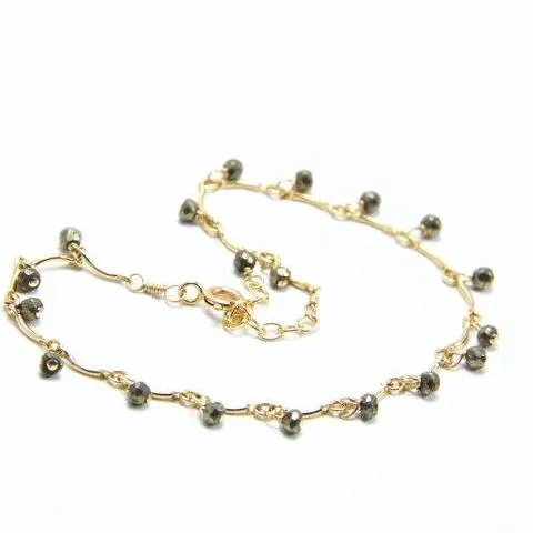 Leticia - Pyrite, 14k Gold Filled Bracelet