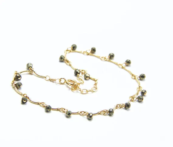 Leticia - Pyrite, 14k Gold Filled Bracelet