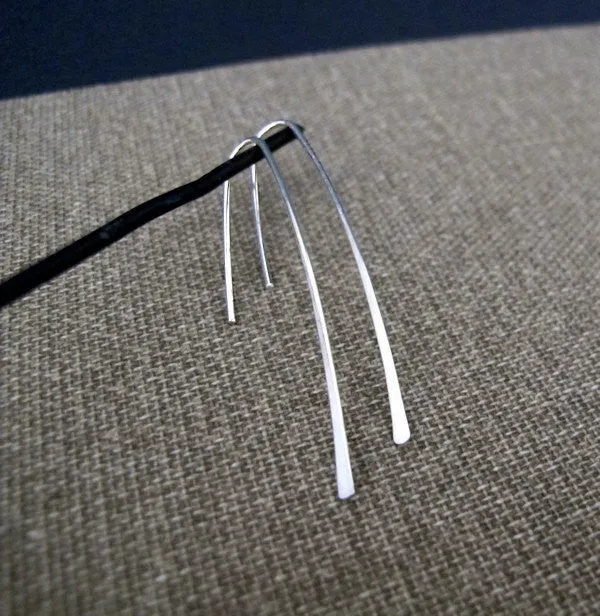 Long Paper Clip Sterling Silver Earrings