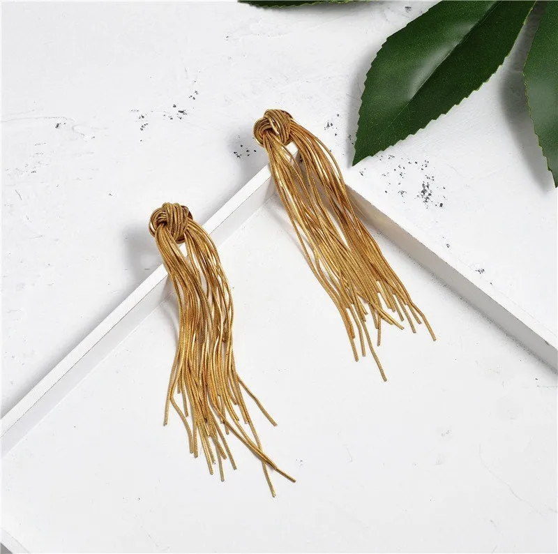 Long Tassel Knot Earrings