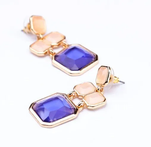 Luxury Elegant Ocean Blue Sapphire New Fashion Drop Earrings