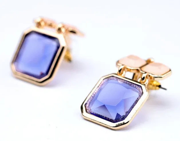 Luxury Elegant Ocean Blue Sapphire New Fashion Drop Earrings