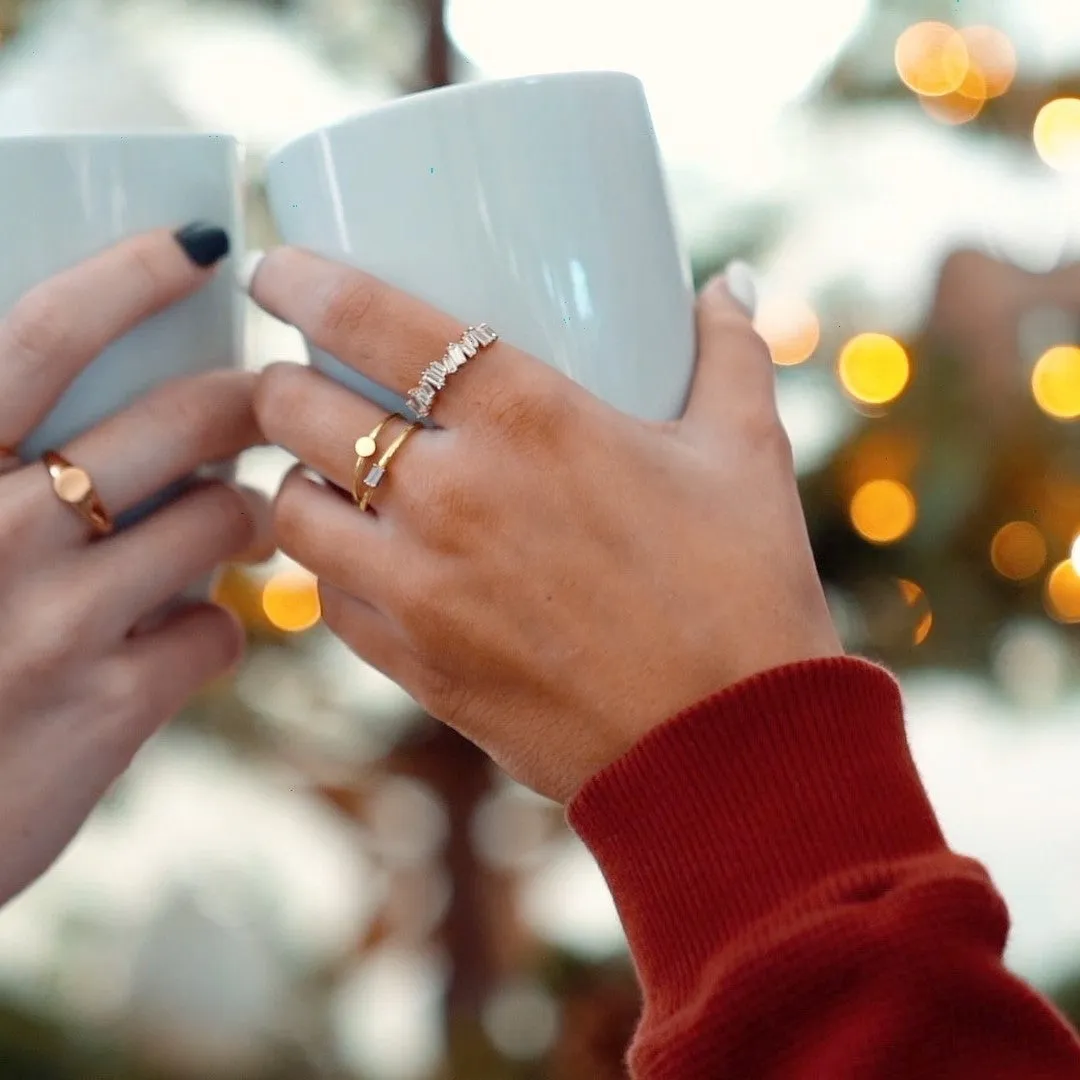 Mini Disc Stacking Ring Silver